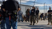U.S. Marine Corps Staff Sgt. Keith Foster, a recruiter with Recruiting Sub-Station Fort Collins, speaks with students about ways to pursue trade skills through military service at Greeley, Colo., Nov. 15, 2024. Marines with RSS Fort Collins volunteered with Habitat for Humanity to help build homes, showcasing their dedication to giving back and supporting the local community. (U.S. Marine Corps photo by Sgt. Jackson Ricker)