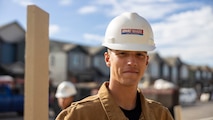 U.S. Marine Corps Pvt. Justin Simmons, a basic meteorology and oceanography marine from Recruiting Sub-Station Fort Collins, poses for a photo in Greeley, Colo., Nov. 15, 2024. Marines with RSS Fort Collins volunteered with Habitat for Humanity to help build homes, showcasing their dedication to giving back and supporting the local community. (U.S. Marine Corps photo by Sgt. Jackson Ricker)