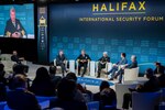 Adm. Samuel J. Paparo, commander of U.S. Indo-Pacific Command, speaks on a panel at the Halifax International Security Forum, Nov. 23, 2024.