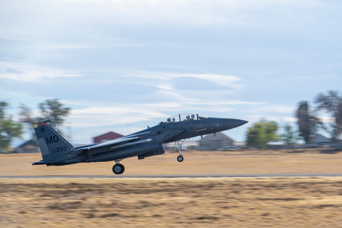 A jet takes off