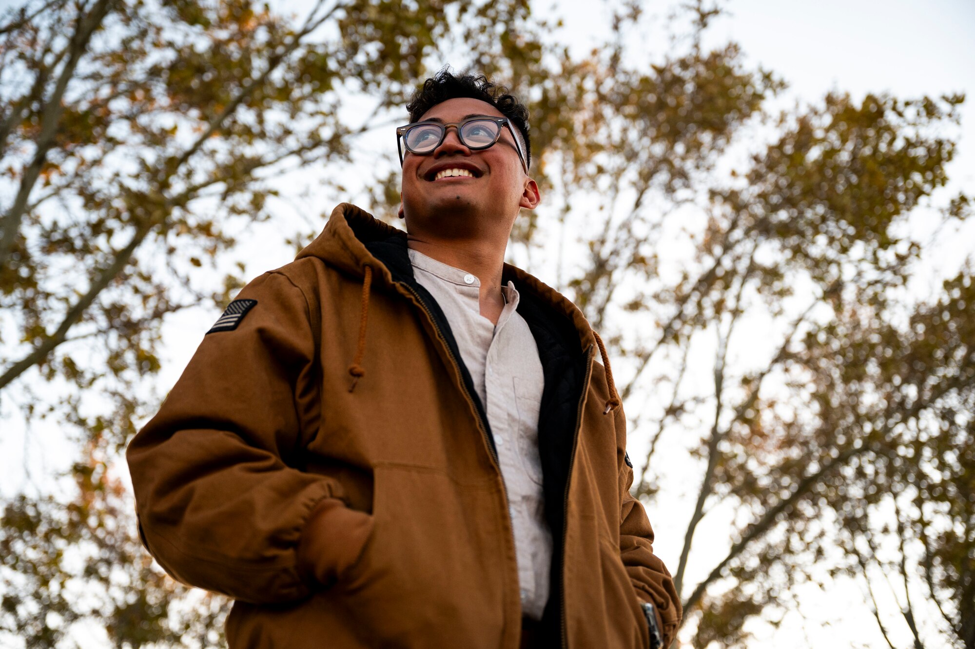 A person poising for a photo at Kirtland Air Force Base.