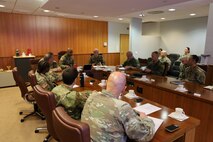 Teammates from the 68th TMC and MMCC-E discuss essential topics that will lay the foundation for future engagements, experimentation, and exercises on a variety of medical functional areas.