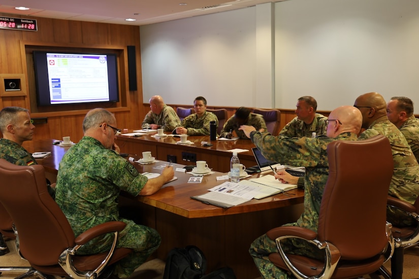 The 68th TMC and MMCC-E discuss a way ahead to collaborate and find common purpose to come together. Each organizations Missions and Lines of Efforts were discussed to ensure a common understanding to better align efforts with regards to future engagements, experimentation, and training.
