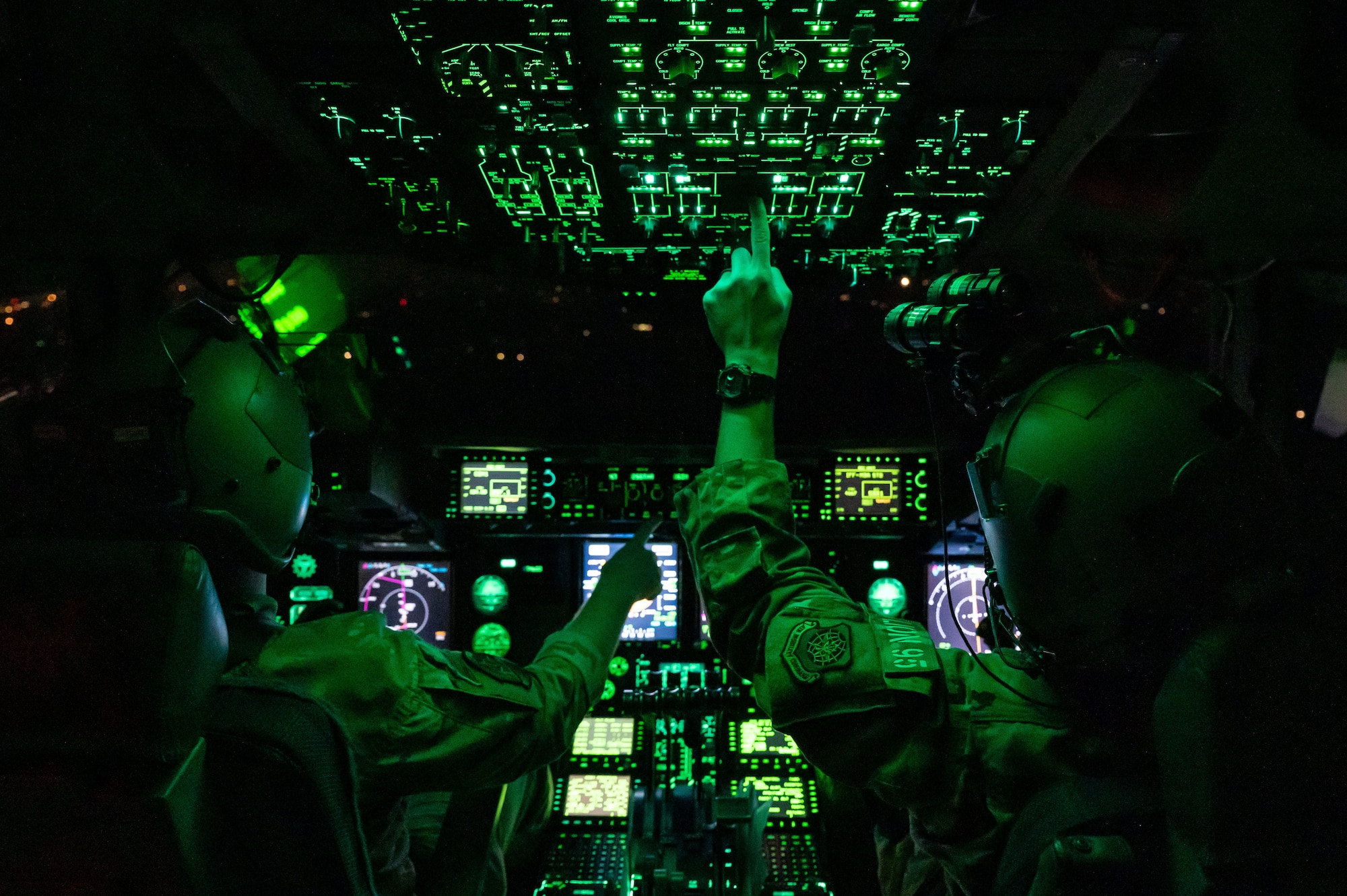 U.S. Airmen fly aircraft