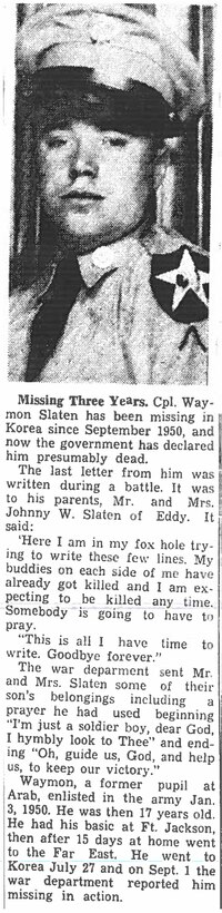 U.S. Army Cpl. Waymon Slaten