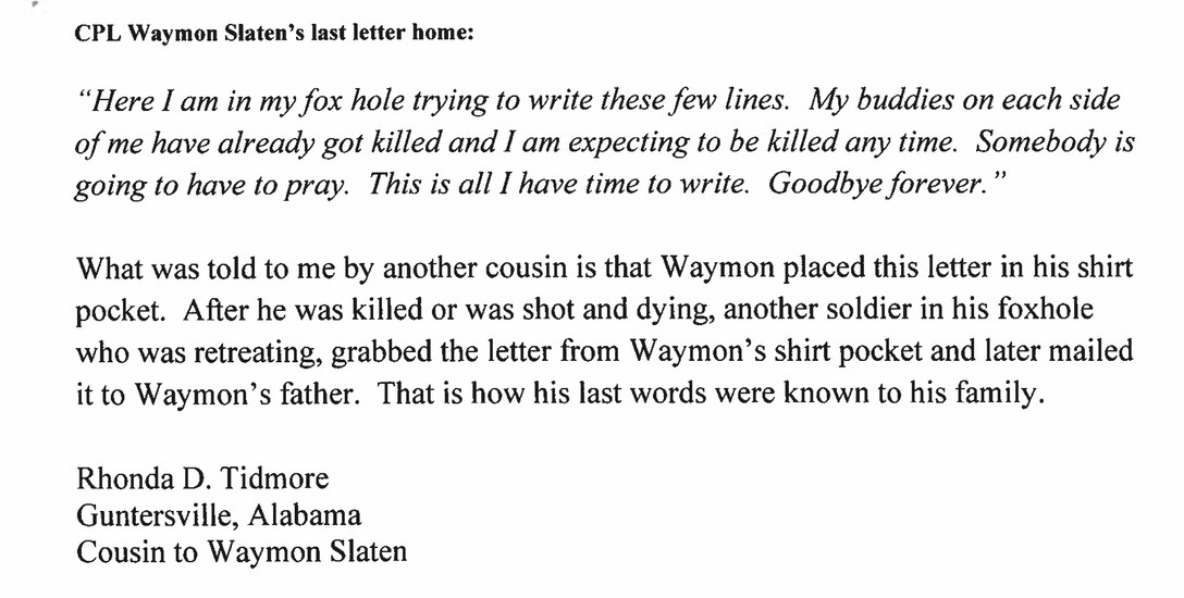 U.S. Army Cpl. Waymon Slaten