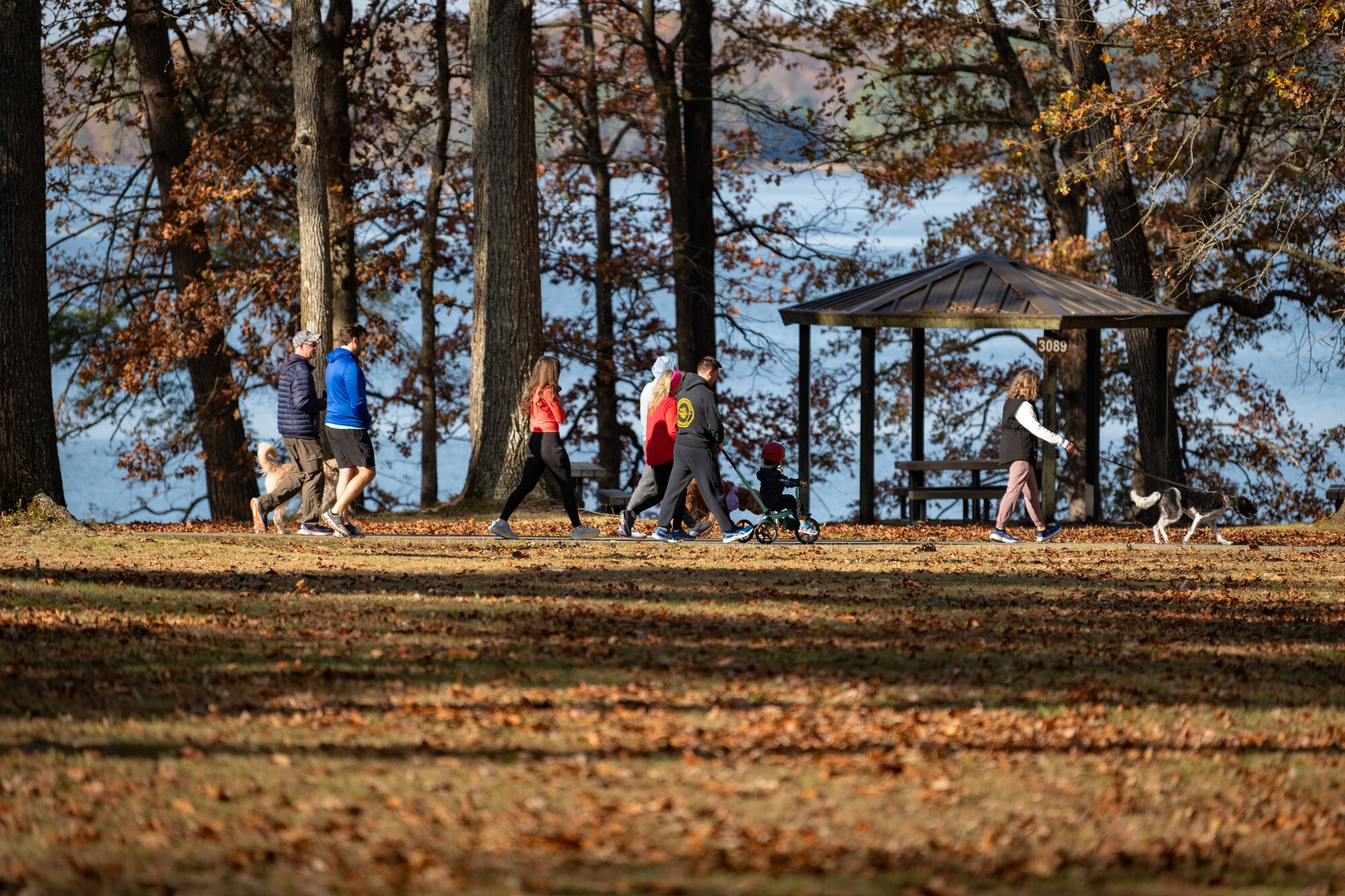 Participants were invited to run or walk as they took in the scenes of fall foliage and area wildlife long the scenic trails of the Arnold Lakeside Complex, located at Arnold Air Force Base, Tenn. Their trek was for a good cause as their participation raised funds for the charitable initiative Project Christmas. (U.S. Air Force Photo by Keith Thornburgh)