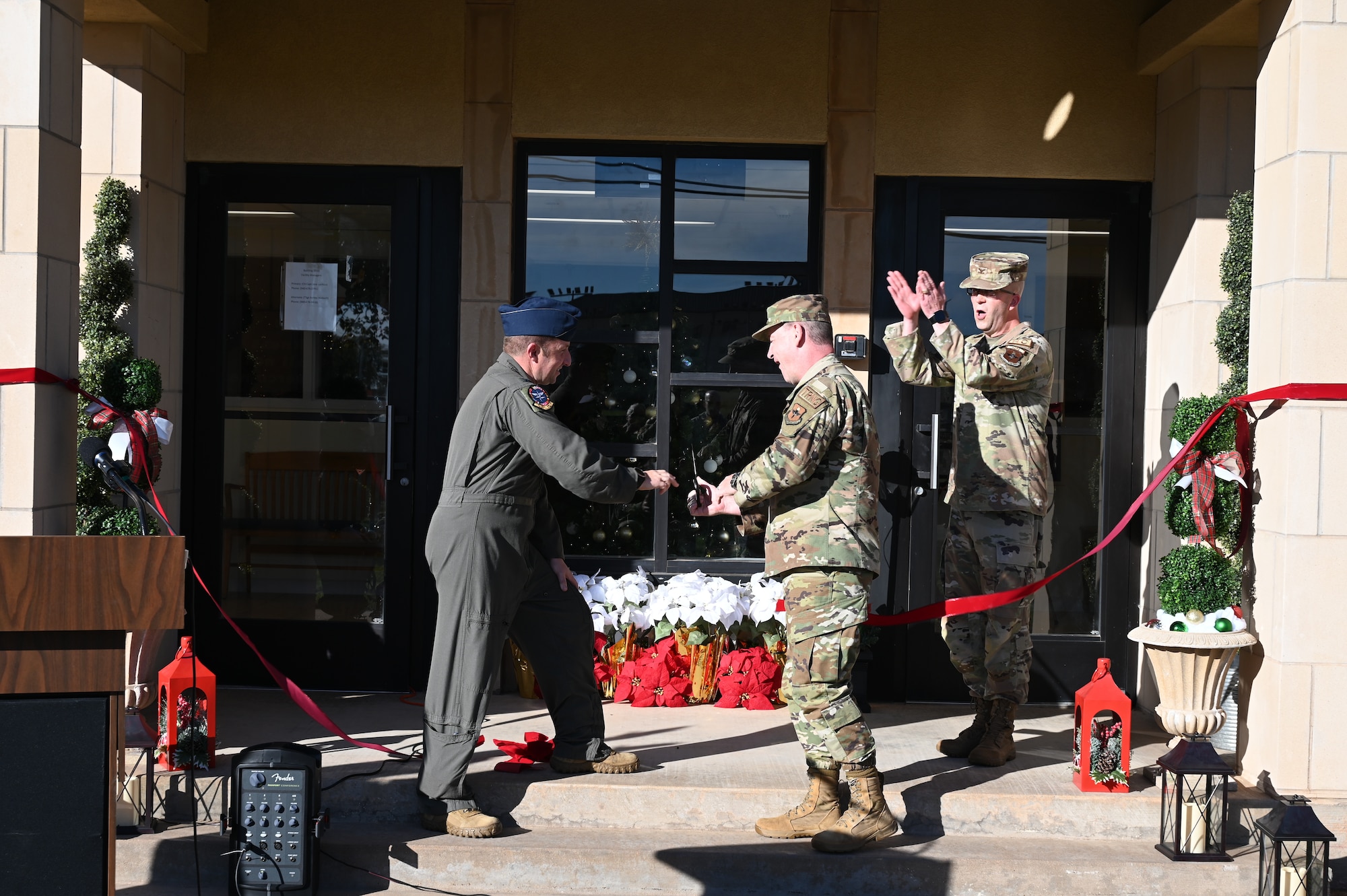 cutting the ribbon