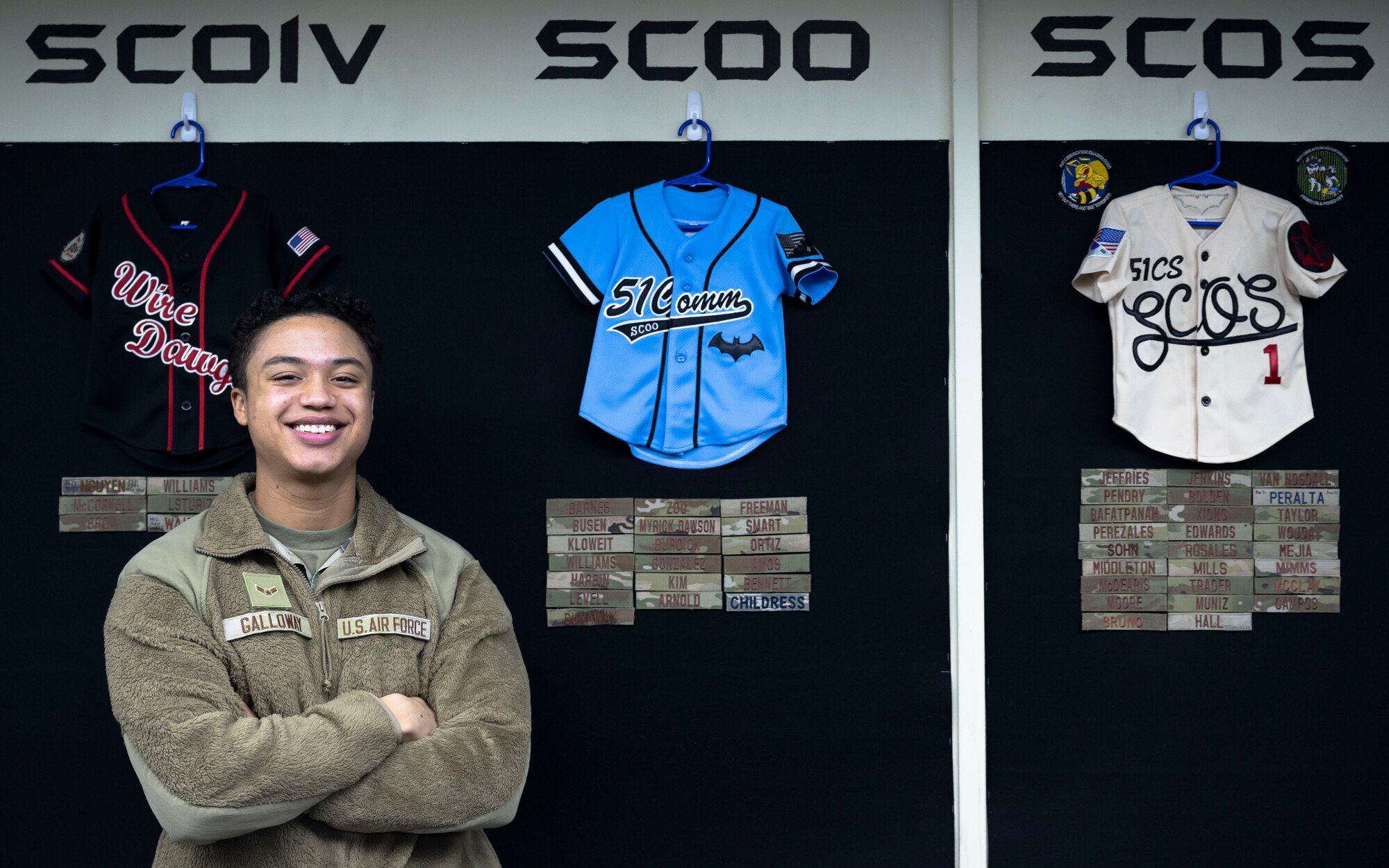 U.S. Air Force Airman 1st Class Ryan Galloway, 51st Communications Squadron network vulnerability technician, poses for a photo at Osan Air Base, Republic of Korea, Nov. 29, 2024. Galloway was recognized as Mustang of the Week for helping improve shop efficiency by creating and implementing two computer language scripts, thus ensuring mission-ready cyber capabilities across the base. (U.S. Air Force photo by Senior Airman Sabrina Fuller-Judd)