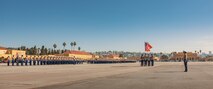 U.S. Marines with Alpha Company, 1st Recruit Training Battalion, stand in formation during a graduation ceremony at Marine Corps Recruit Depot San Diego, California, Nov. 22, 2024. This ceremony marked the end of a 13-week transformation that included training in drill, marksmanship, basic combat skills, and Marine Corps customs and traditions. (U.S. Marine Corps photo by Lance Cpl. Janell B. Alvarez)