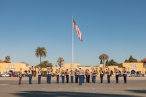 U.S. Marines with Marine Band San Diego, perform at a graduation ceremony for Alpha Company, 1st Recruit Training Battalion, graduation ceremony at MCRD San Diego, California, Nov. 22, 2024. This ceremony marked the end of a 13-week transformation that included training in drill, marksmanship, basic combat skills, and Marine Corps customs and traditions. (U.S. Marine Corps photo by Lance Cpl. Janell B. Alvarez)