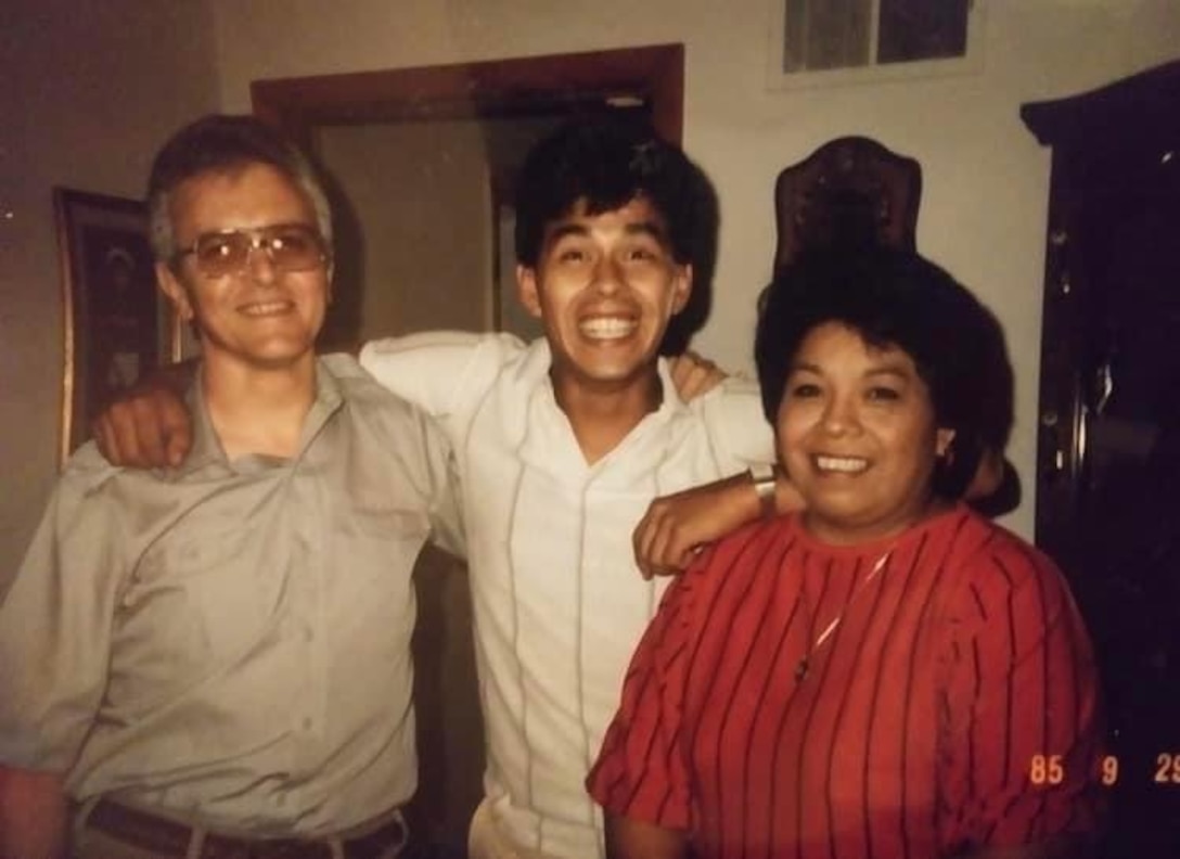 U.S. Army Spc. Brianna Hunter's grandad, Keith Hunter, grandfather, Brian Hunter, and Mema, Marjorie Tubby Hunter, pose together for a photo. Hunter recalls her Native American heritage with her grandmother for Native American Indian Heritage Month. (Photo courtesy of Spc. Brianna Hunter)