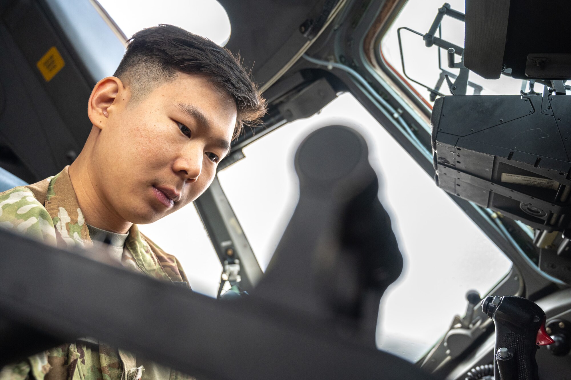 U.S. Air Force Airmen with the 62d Airlift Wing prepare for a training sortie at Joint Base Lewis-McChord, Washington, Nov. 26. 2024. This training sortie included low-level flying and combat maneuvering for pilot requalification and combat offload practice for the loadmaster onboard. Training sorties like this are critical to ensuring all Airmen are mission ready while preparing the Wing to win.