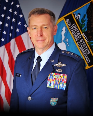 Official photo of Lt. Gen. Evan L. Pettus, Military Deputy Commander of U.S. Southern Command.