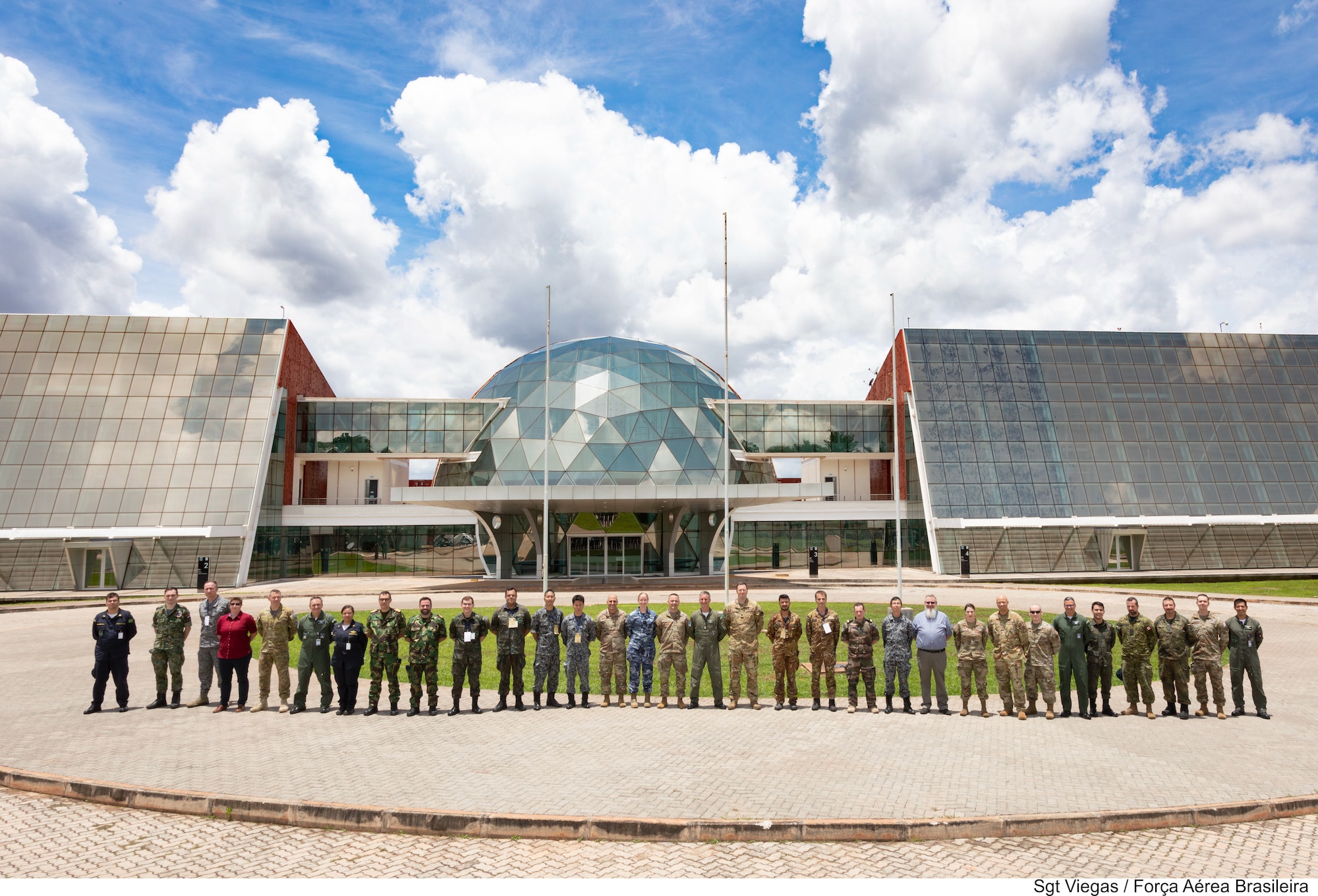 International military members attend a conference on space.