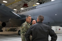 Air Force Gen. Steve Nordhaus, chief, National Guard Bureau, and Army Senior Enlisted Advisor John Raines, SEA to the CNGB, visit New Hampshire National Guardsmen at Pease Air National Guard Base, Portsmouth, New Hampshire, Nov. 26, 2024.