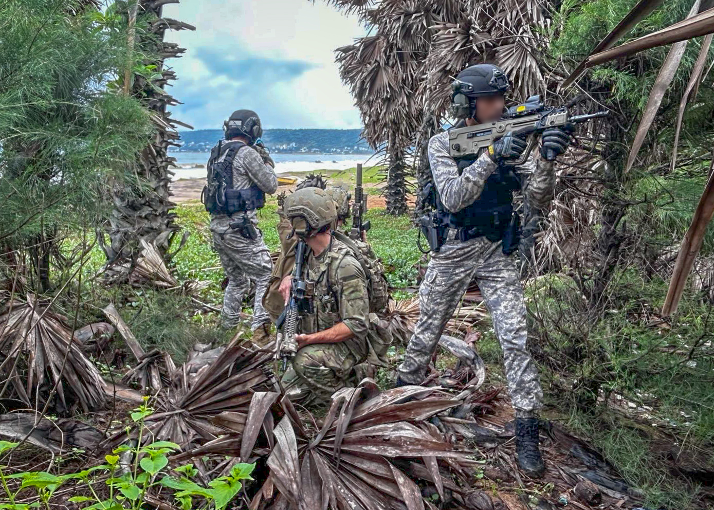 U.S. Naval Special Warfare operators and Indian Marine Commando Force members participate in close-quarters combat training in Visakhapatnam, India during exercise Malabar 2024.