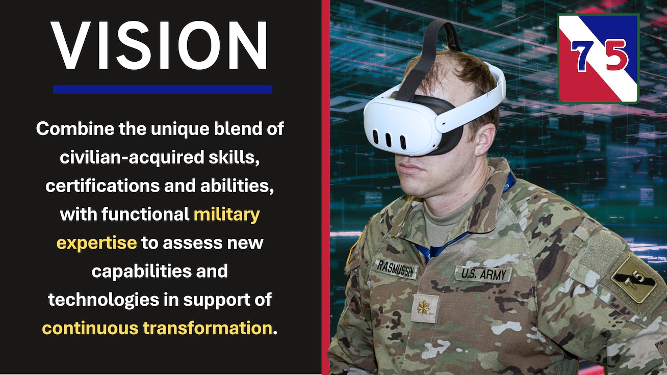 Combine the unique blend of civilian-acquired skills, certifications, and abilities, with functional military expertise to assess new capabilities and technologies in support of continuous transformation.