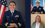 Lt. Victoria Castleberry (left), Capt. Mark Kuperman (top), and Ms. Megan Johns Henry (bottom), are all photographed in a collage together. Each of them have recently finished a Naval Postgraduate School’s Center for Homeland Defense and Security (CHDS) program.