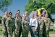 Allergy and immunology staff, along with fellows from the Allergy and Immunology Fellowship at Wilford Hall Ambulatory Surgical Center, pose for a photo at the Lackland Parade Field, Joint Base San Antonio-Lackland, Texas, in June 2024. Among them is Maj. Lauren Gabreski, whose path to becoming an Air Force allergist and immunologist began with an interest in pediatric care. After serving as a general pediatrician for four years, she participated in an Allergy Extender Program, where she discovered her passion for allergy and immunology, ultimately pursuing specialized training in the field. (U.S. Air Force photo by Daniel Steigelman)