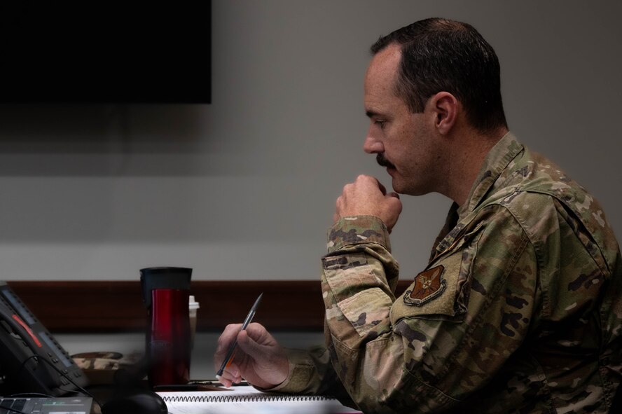 U.S. Air Force Capt. Jedediah Simpson, 576th Flight Test Squadron test operator, observes the simulated electronic launch of a Minuteman III (SELM) at Minot Air Force Base, North Dakota, Sept. 17, 2024. More than 1,500 hours are committed to plan and prepare for the rigorous amount of safety measures put in place. (U.S. Air Force photo by Senior Airman Alexander)