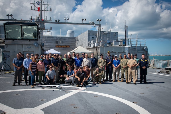 Naval Information Warfare Center (NIWC) Atlantic participated in U.S. Naval Forces Southern Command/U.S. 4th Fleet’s annual Hybrid Fleet Campaign (HFC) event in Key West Harbor from Sept. 19 to 26. During the experiment that involved two dozen unmanned air/surface/underwater vehicles, NIWC Atlantic assessed how emerging communications capabilities integrated with unmanned systems both ashore and aboard the expeditionary fast transport USNS Burlington (T-EPF-10). The hybrid fleet is a Joint Warfighting Concept designed to deter and defeat any enemy through the integration and scaling of unmanned platforms to the fleet level.