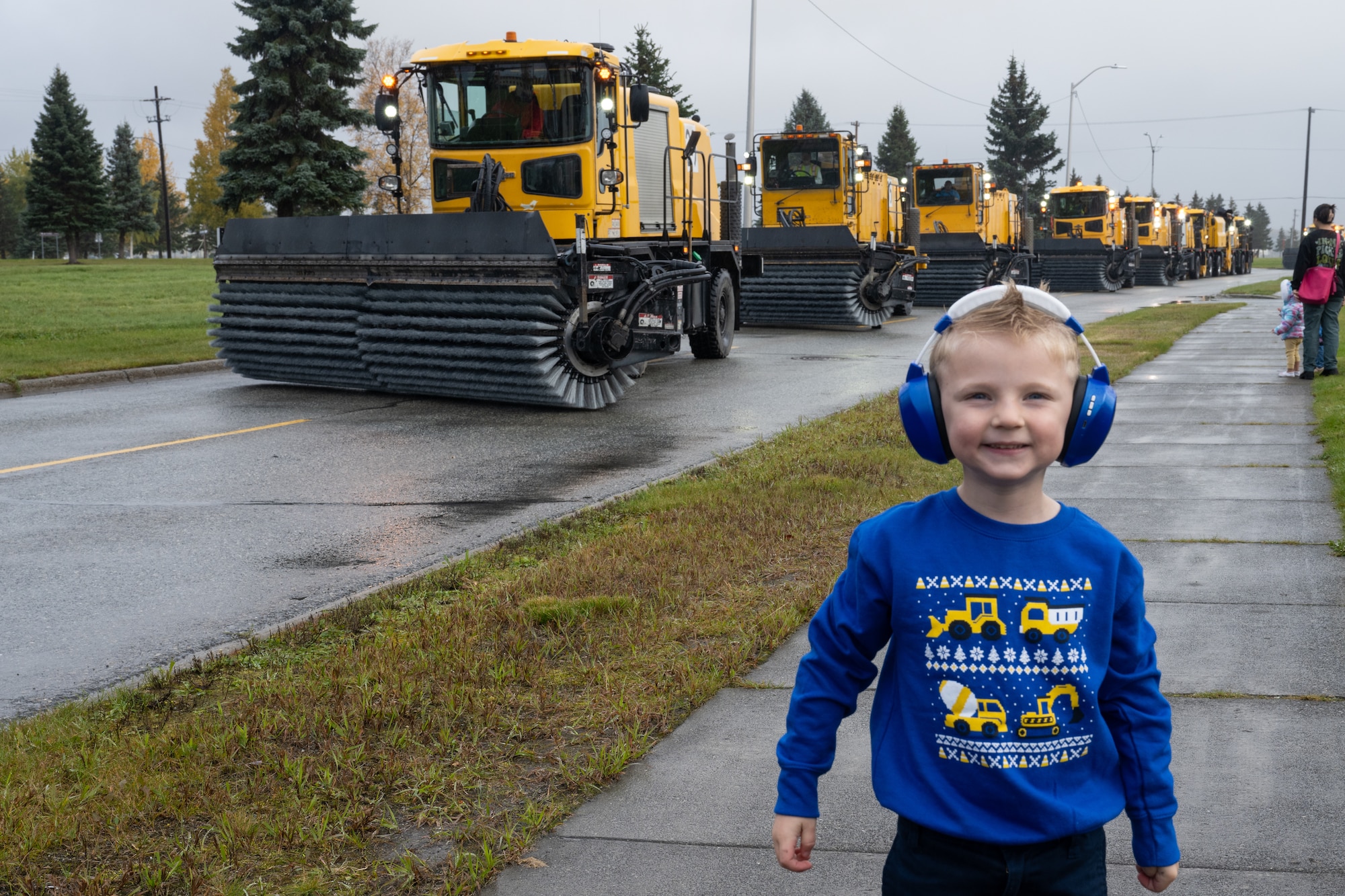 The parade, hosted by the 773d Civil Engineer Squadron,  shows off the 773 CES’s snow plows, brooms, front-end loaders and snow blowers before they combat the harsh Alaska winters.