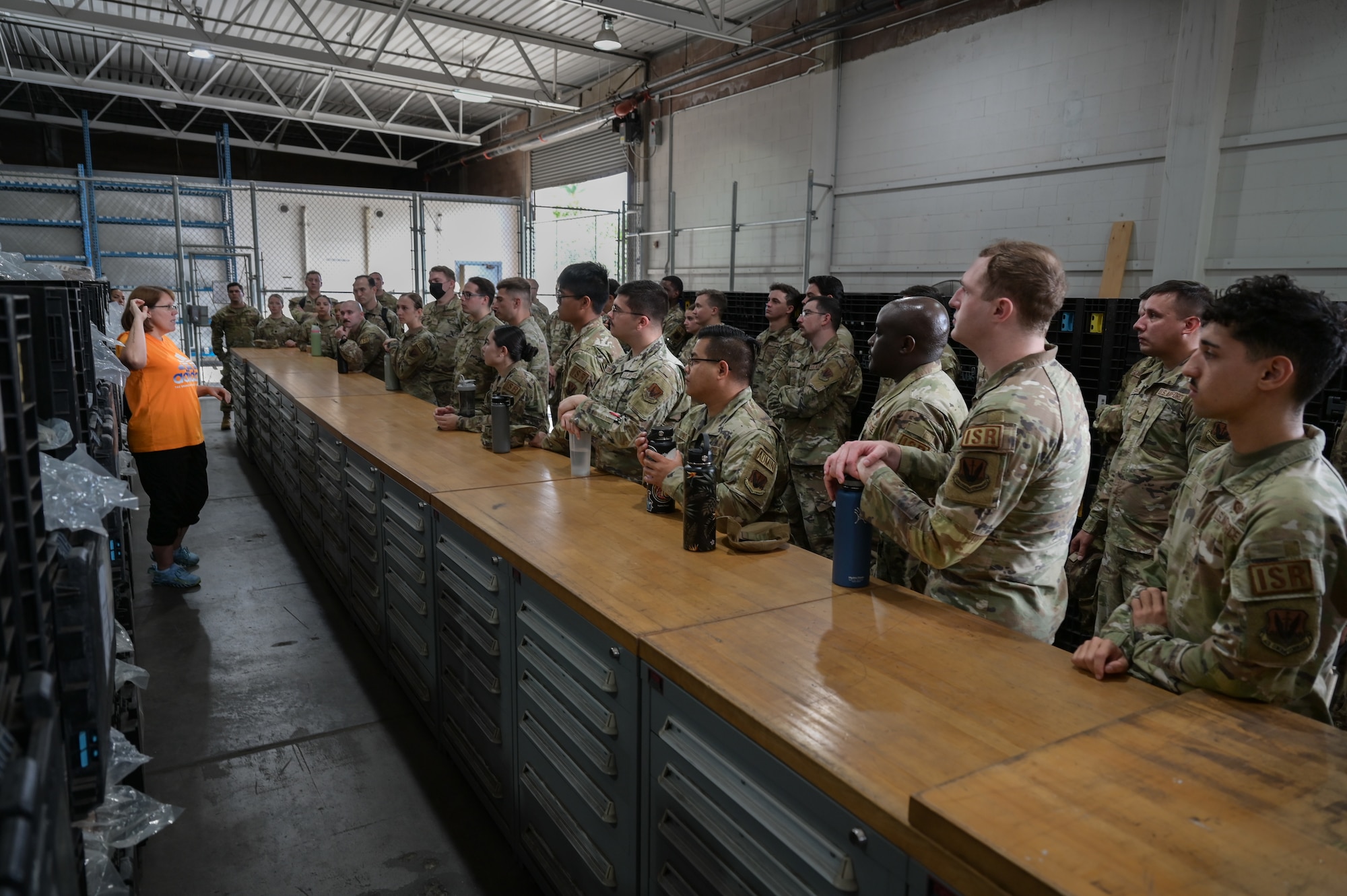 Individual protective readiness team briefs Airmen.