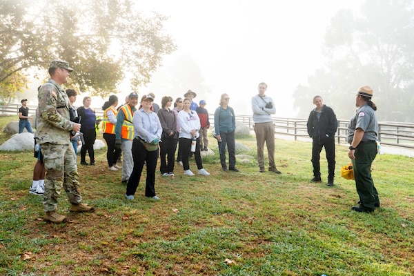 Volunteers gather during a National Public Lands Day event Sept. 28 at Sepulveda Basin in Los Angeles. During the event, in further collaboration with the California Native Plant Society and the San Fernando Valley Audubon Society, volunteers created seed balls to encourage re-growth of native vegetation, picked up litter and participated in a nature/bird walk.