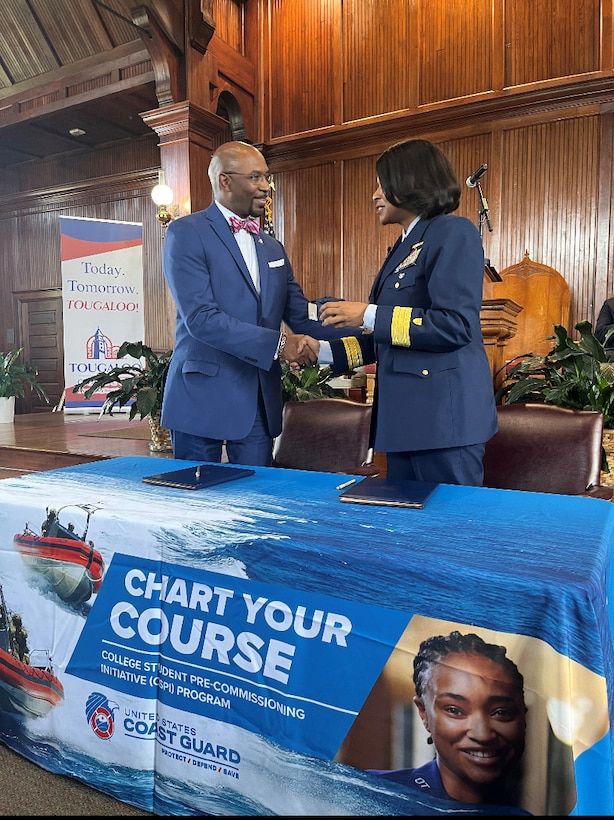 The Coast Guard announced a landmark Memorandum of Understanding (MOU) with Tougaloo College. (Photo courtesy of Tougaloo College)