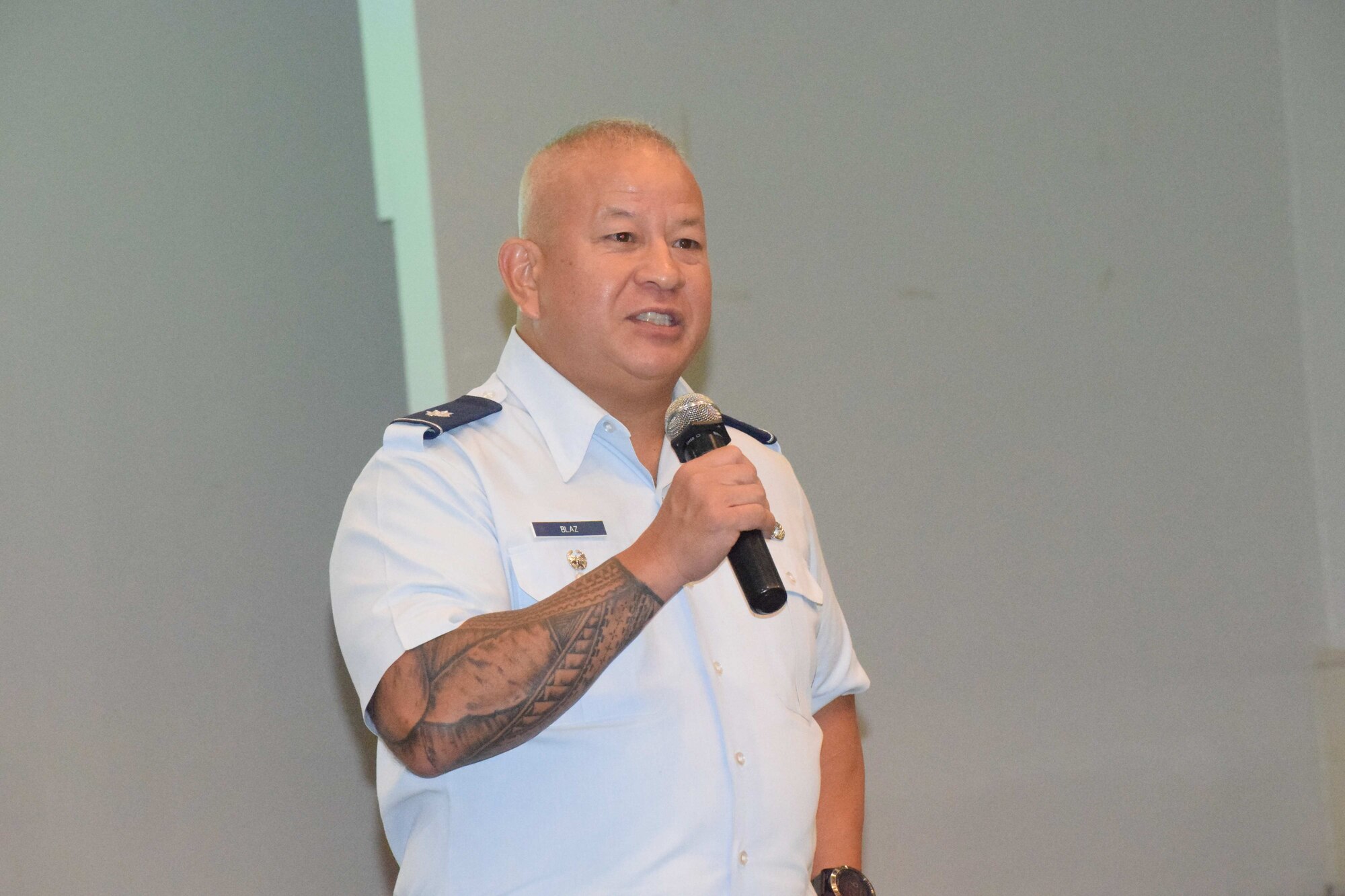 Photo of a speaker during an industry day event