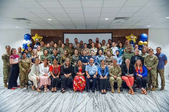 Participants in the Indo-Pacific Regional Military Gender Advisor Course pose for a group photo at the conclusion of the two-week course, Honolulu, Sept. 20, 2024.