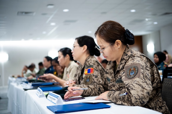 Military members from Indo-Pacific nations take part in the two-week Indo-Pacific Regional Military Gender Advisor Course, Honolulu, Sept. 20, 2024.