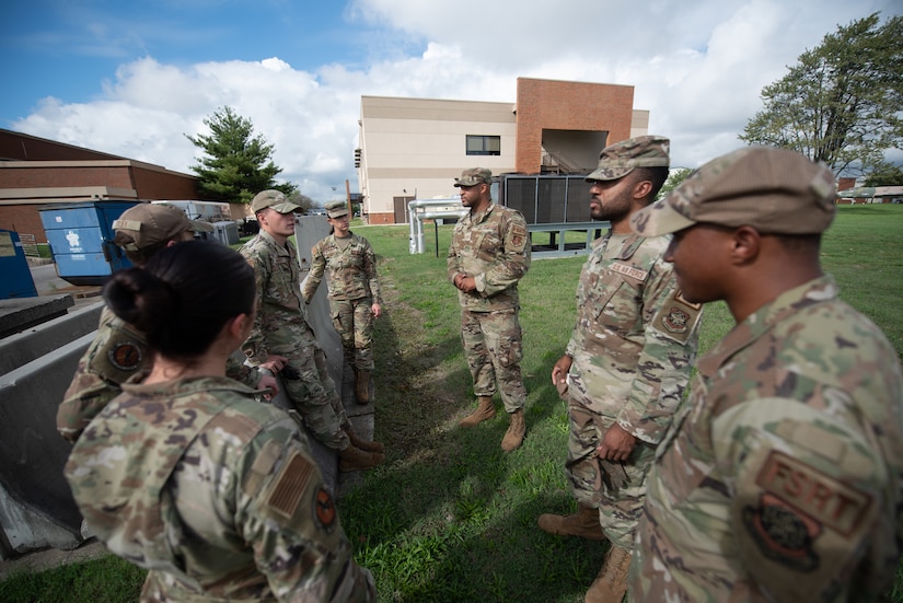 Members of the 123rd Airlift Wing’s Fatality Search and Recovery Team prepare equipment for deployment form the Kentucky Air National Guard Base in Louisville, Ky., Sept. 30, 2024, in response to massive flooding across North Carolina following Hurricane Helene. The 11-Airman team left Louisville Oct. 1 and will operate from Hickory, N.C, where they will assist coroners and other local officials in the recovery of flood casualties. (U.S. Air National Guard photo by Phil Speck)