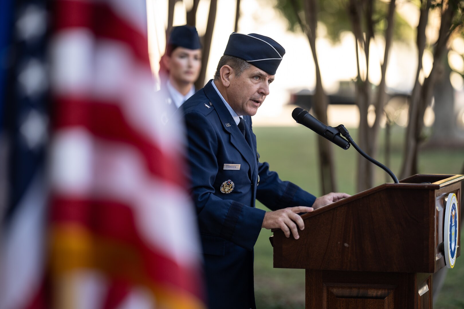 Brig. Gen Amrhein addresses crowd.