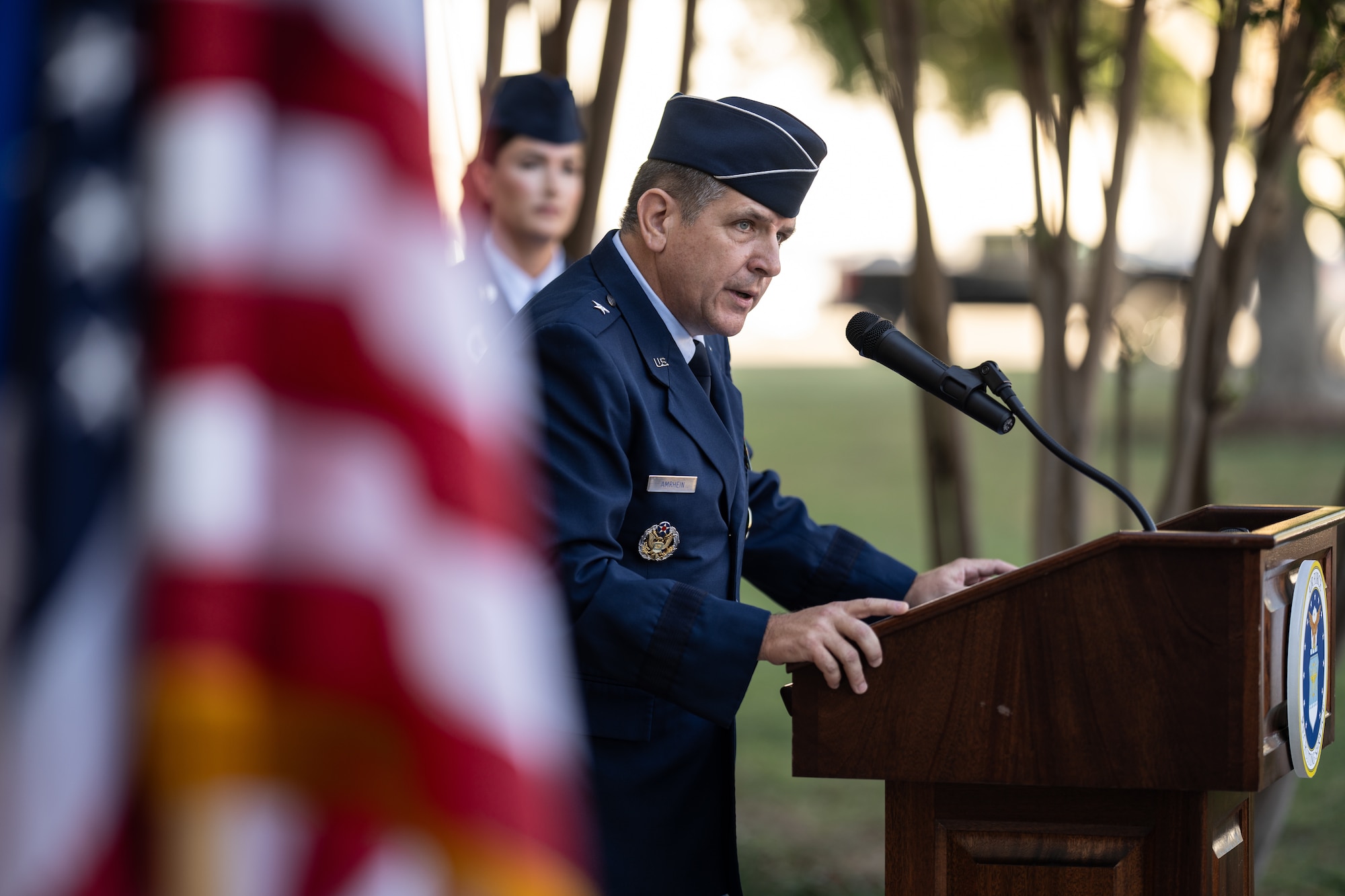 Brig. Gen Amrhein addresses crowd.