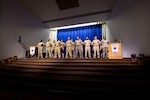 Chiefs Pinning Ceremony takes place for NCR Navy Medicine in Memorial Hall at Walter Reed National Military Medical Center September 27, 2024. 16 Servicemembers received anchors at the ceremony. (DOD Photo by Christian Lilakos)