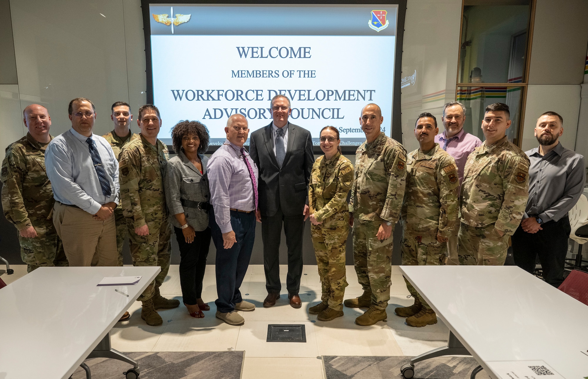The Community College of the Air Force held its inaugural Workforce Development Advisory Council committee meeting at the Kress Building in Montgomery, Alabama, Sept. 26, 2024. (U.S. Air Force photo/Brian Ferguson)