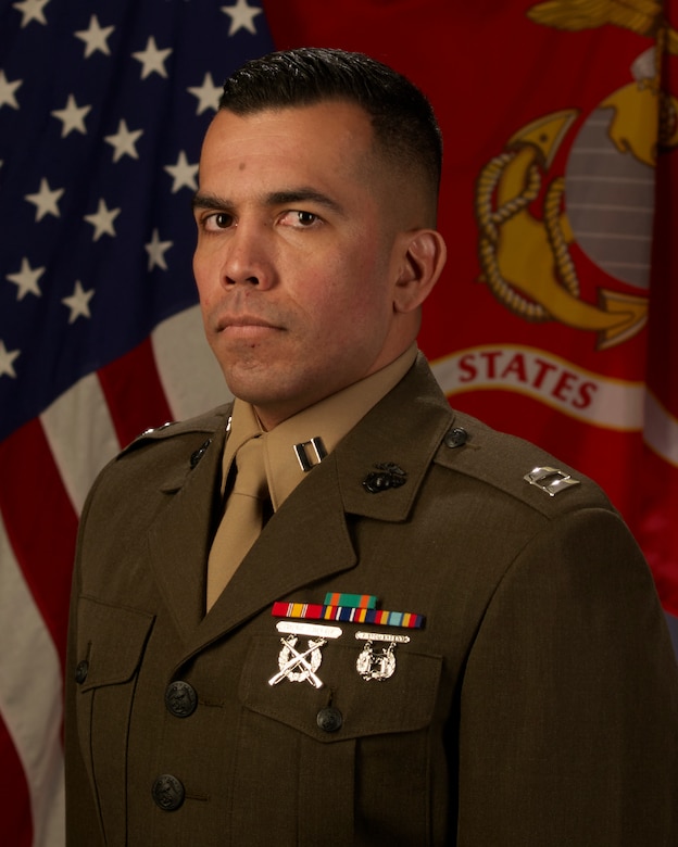 Captain Abrahan J. Mercado, Inspector-Instructor, Battery P, 5th Battalion, 14th Marine Regiment