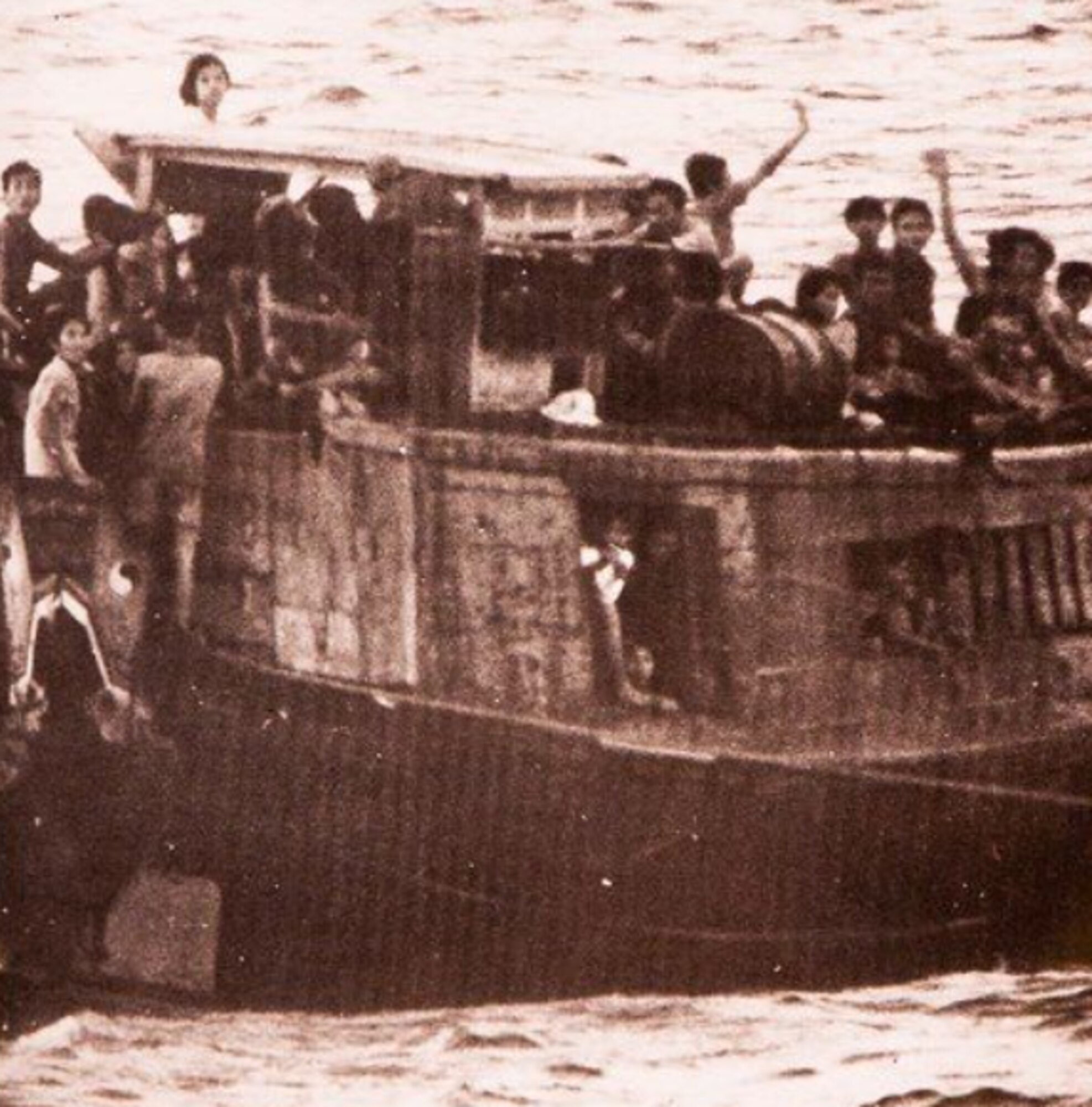 A courtesy photo of people on a boat.