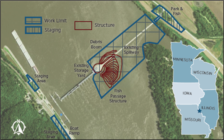 Lock and Dam 22 Fish Passage Graphic