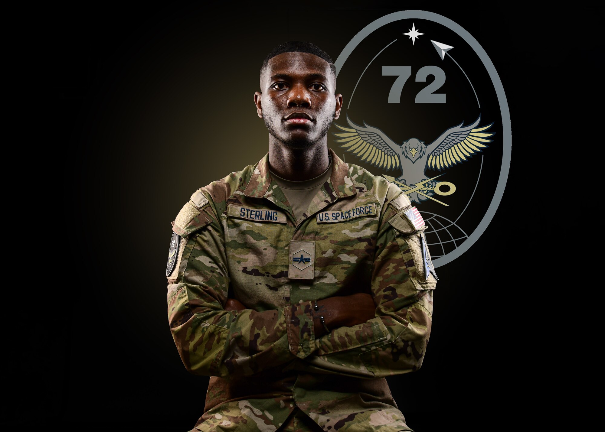Spc. 3 Demicheal Sterling poses for a photo.