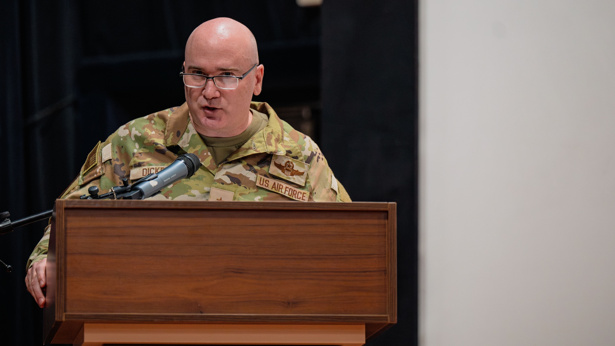 Crowd watches as leadership changes command