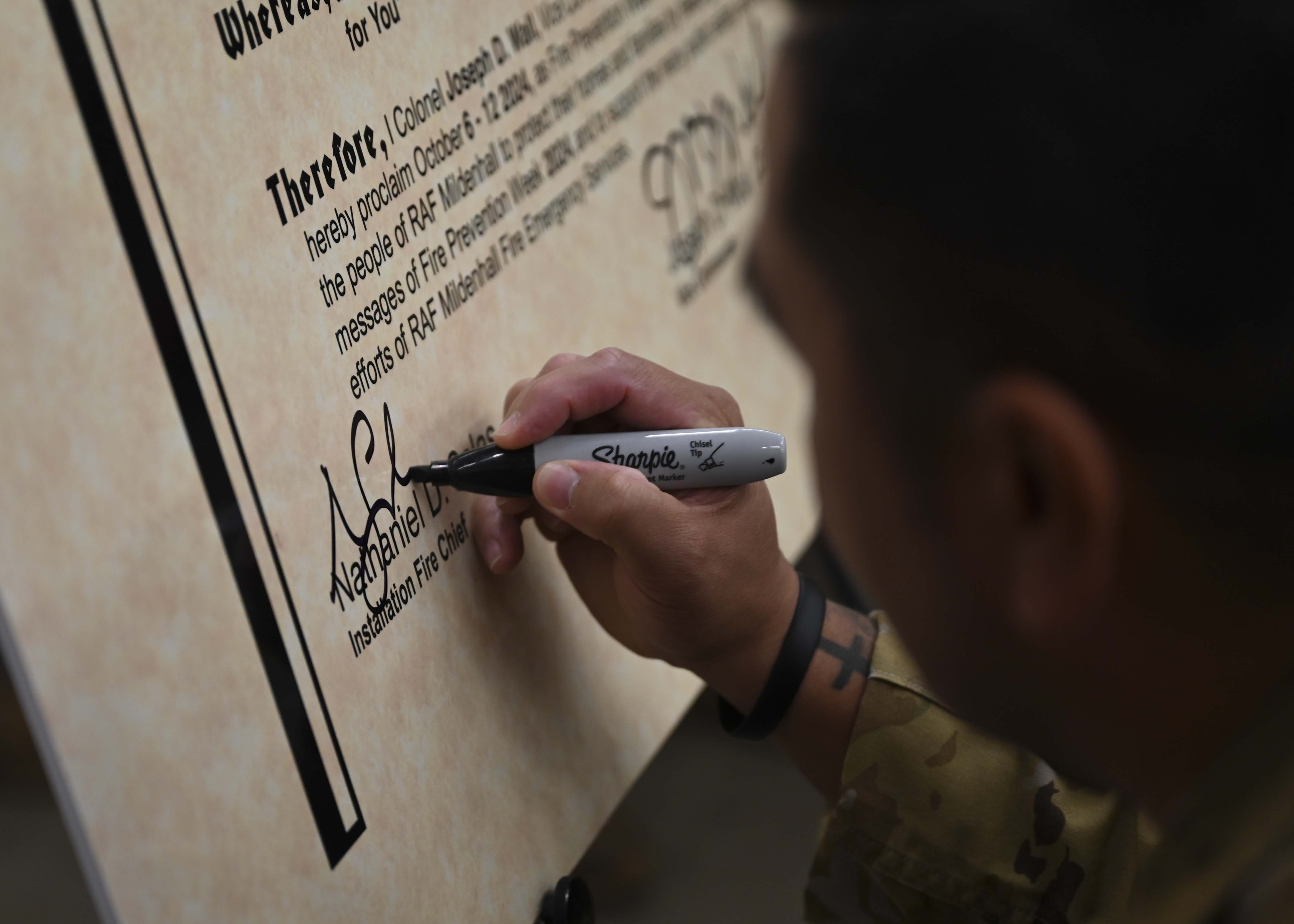 RAF Mildenhall Fire Department hosts Fire Prevention Week Proclamation ...