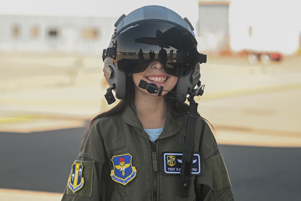 A Girls in Aviation participant poses for photo in Oakland, California, Sept. 28, 2024. Girls in Aviation provided a platform for seasoned aviators to engage with young women, discussing the challenges and triumphs of their careers while offering invaluable insights into the aviation industry.