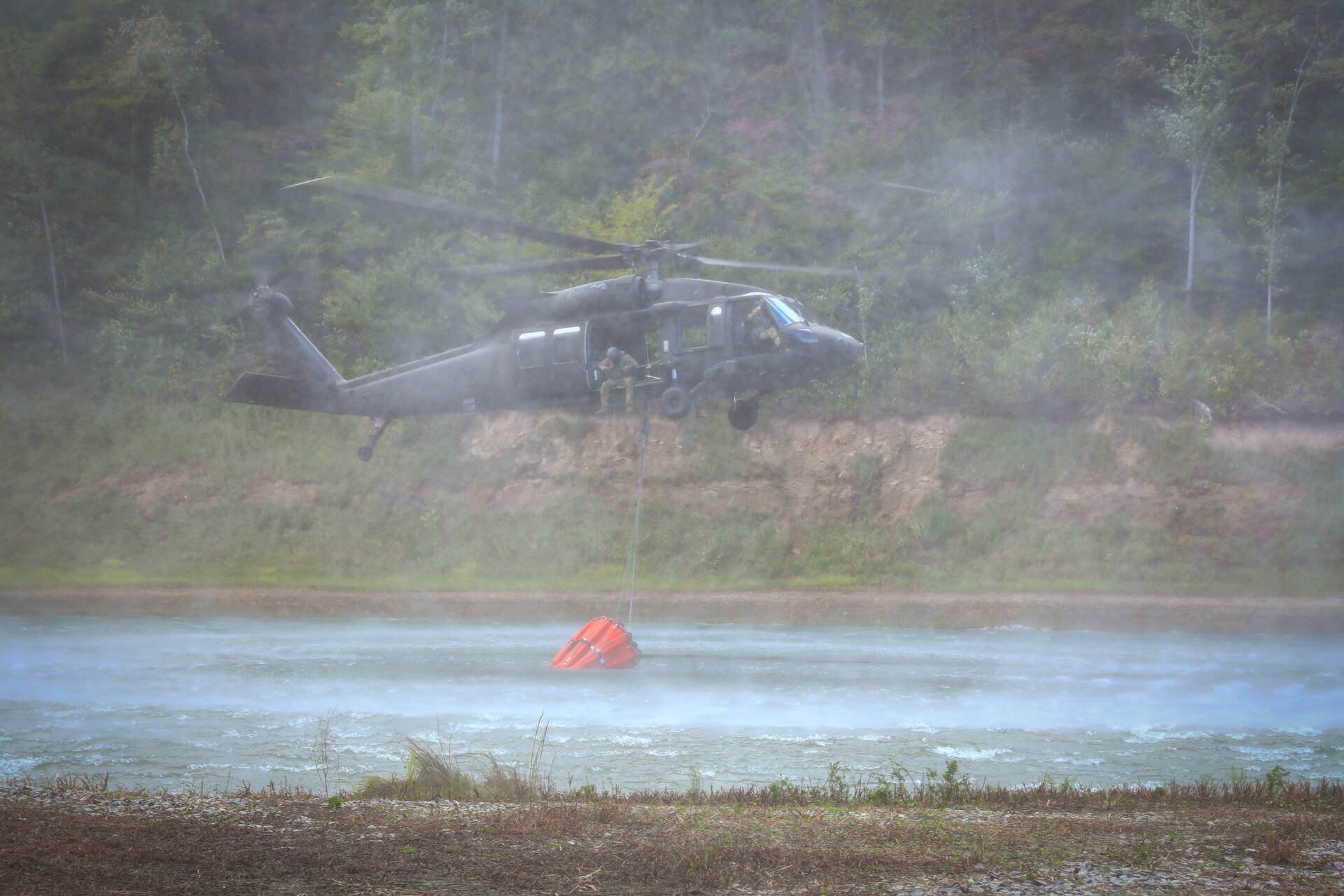 Soldiers with the 63rd Theater Aviation Brigade participated in an All-Hazards Field Training Exercise at the Harold L. Disney Training Center in Artemus, Kentucky, on Sept. 14, 2024.