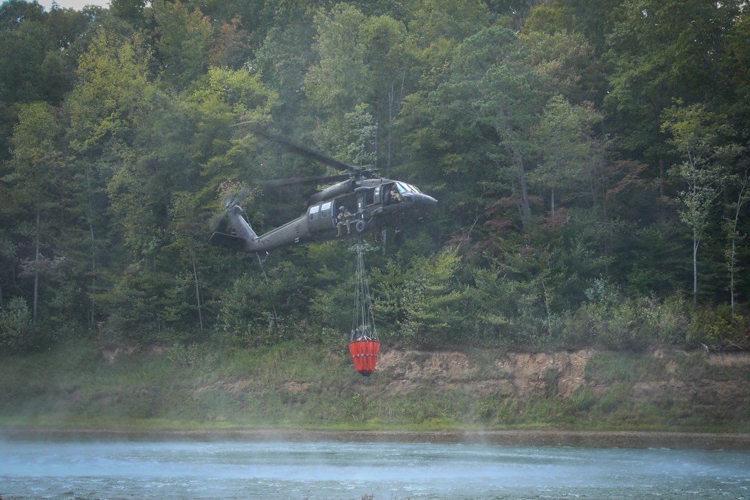 Soldiers with the 63rd Theater Aviation Brigade participated in an All-Hazards Field Training Exercise at the Harold L. Disney Training Center in Artemus, Kentucky, on Sept. 14, 2024