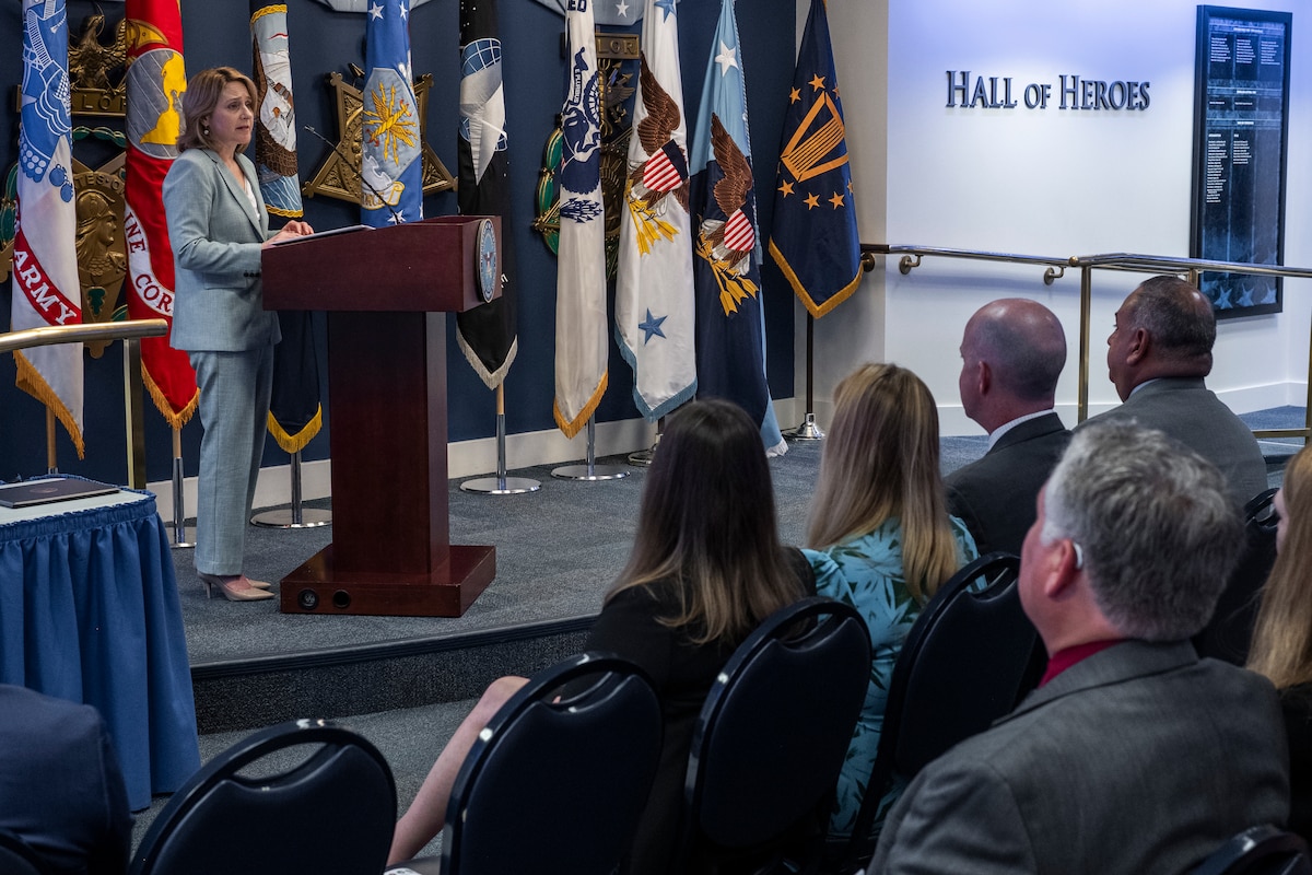 Deputy Secretary of Defense Kathleen Hicks on stage