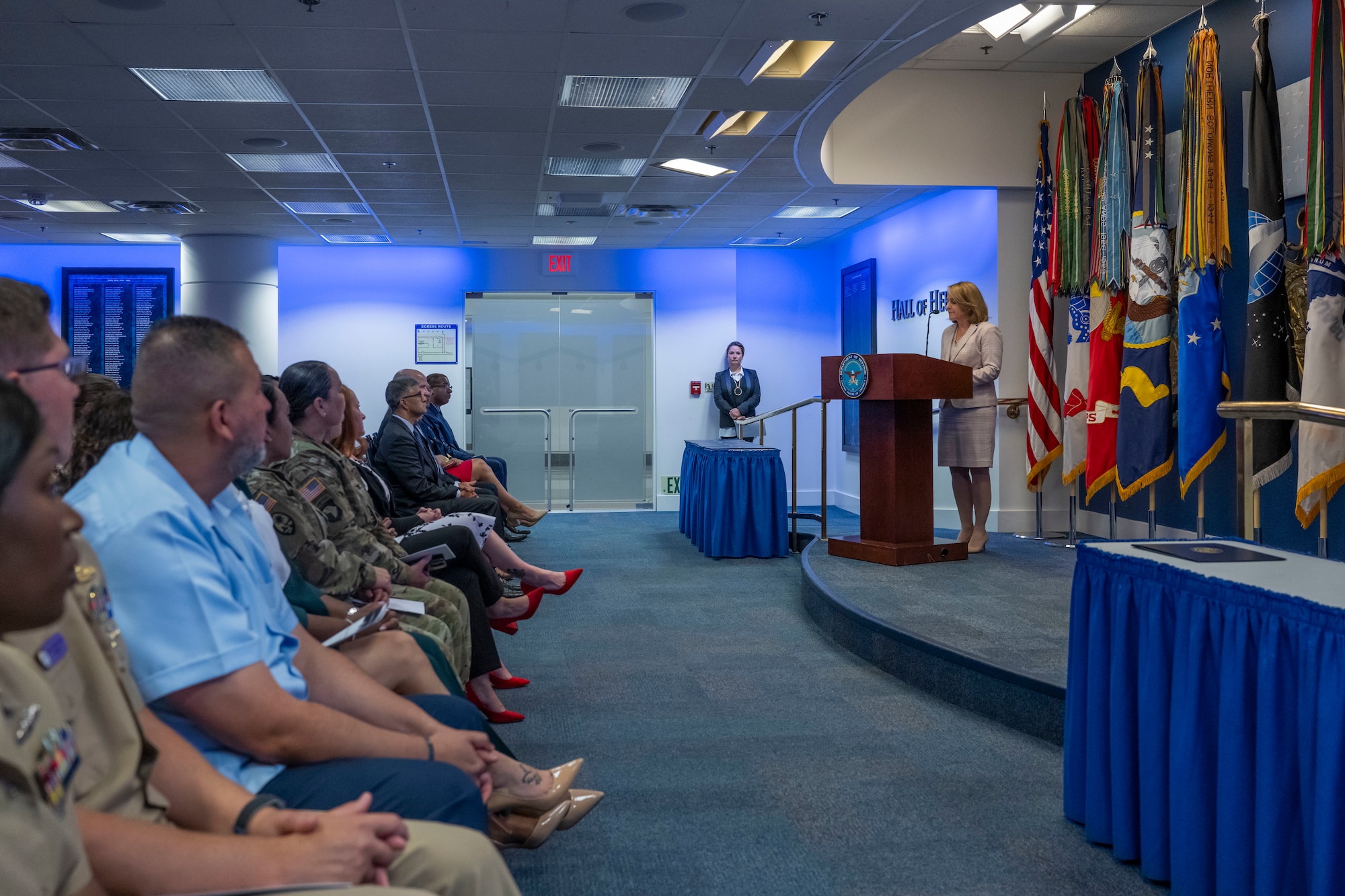 Deputy Secretary of Defense on stage speaking