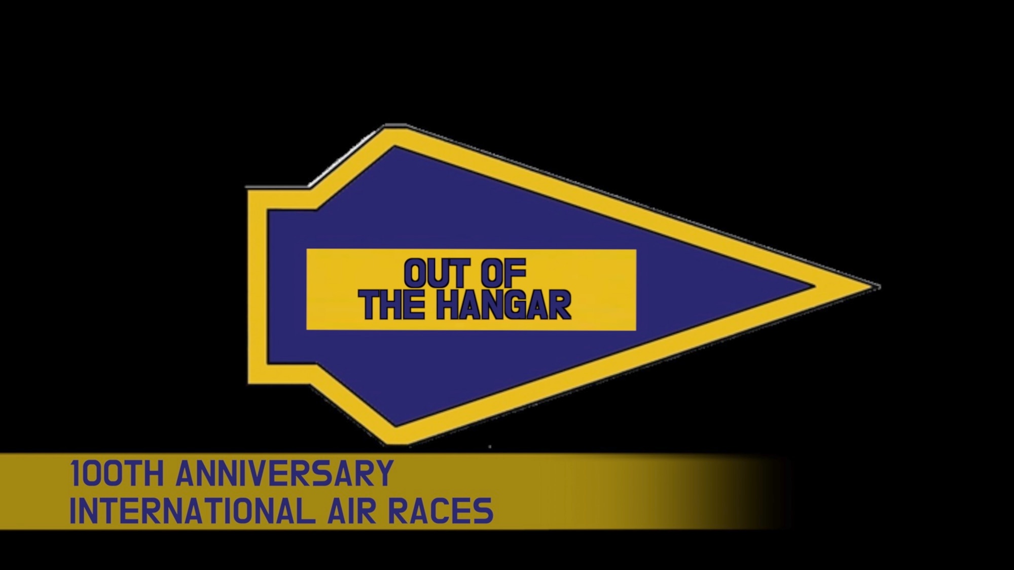 A spear tip logo for the 'Out of the Hangar' video series.